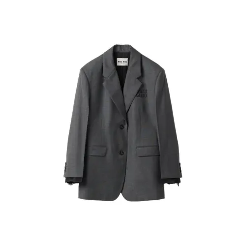 MIU MIU SS24 Business Suits Coats Unisex Slate Gray