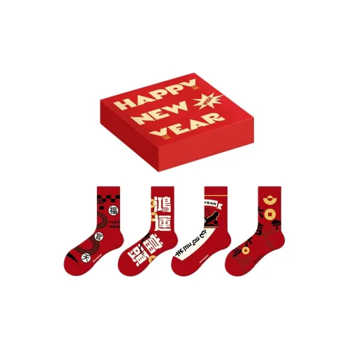 Youle Box Mid-Calf Socks Unisex 4 Pack