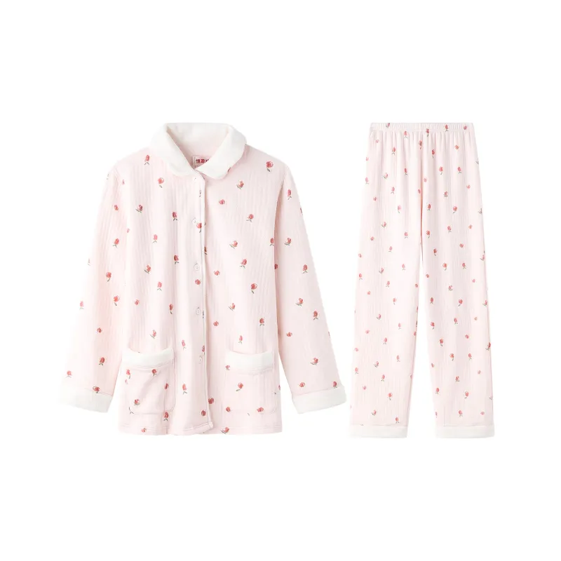 H YXIANG Pajama Set Women's Pink-0