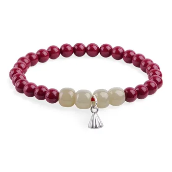 Zhen Hu Pavilion Reconstructed Cinnabar Jade Bracelets Women's