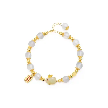 Olampe S925 Silver Hetian Jade Bracelets Women's Pale Greenish-White Jade