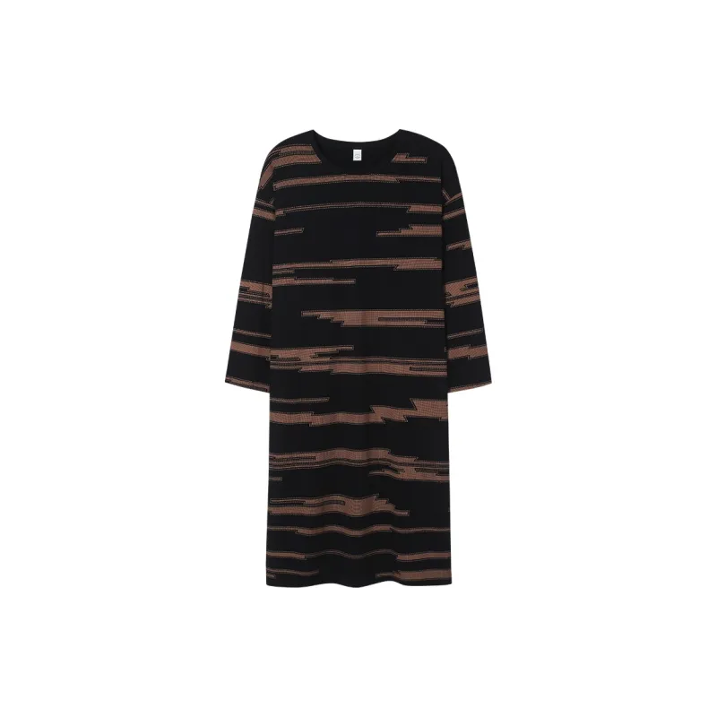 Sha Qian Nightgown Spring And Fall Season Women's Black-0