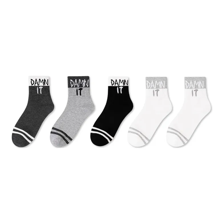 LUOLIAN Mid Calf Socks Men's 5 Pack-28