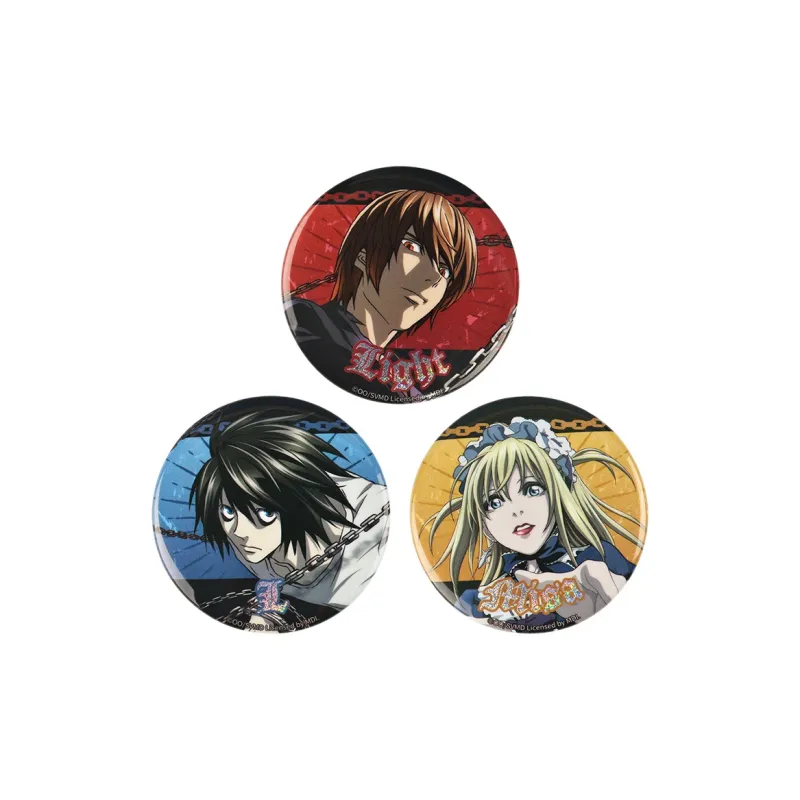 BOOM COMIC Death Note Characters Shimmer Badge/Badge Light Yagami L Shimmer Sand Badges-3
