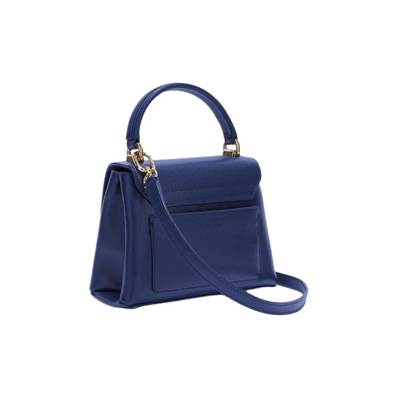 Furla 1927 Collection Textured Leather Shoulder Bag Crossbody Bag Handbag Mini Women's Marine Blue-1