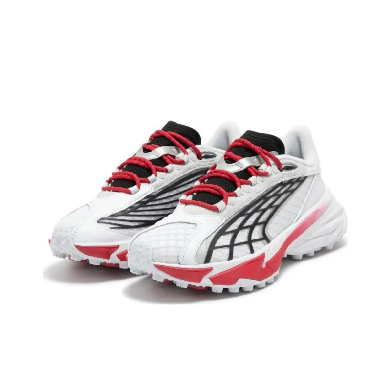 PUMA Spirex Motogame Sneakers 'White Red Silver Mist' Women's-4