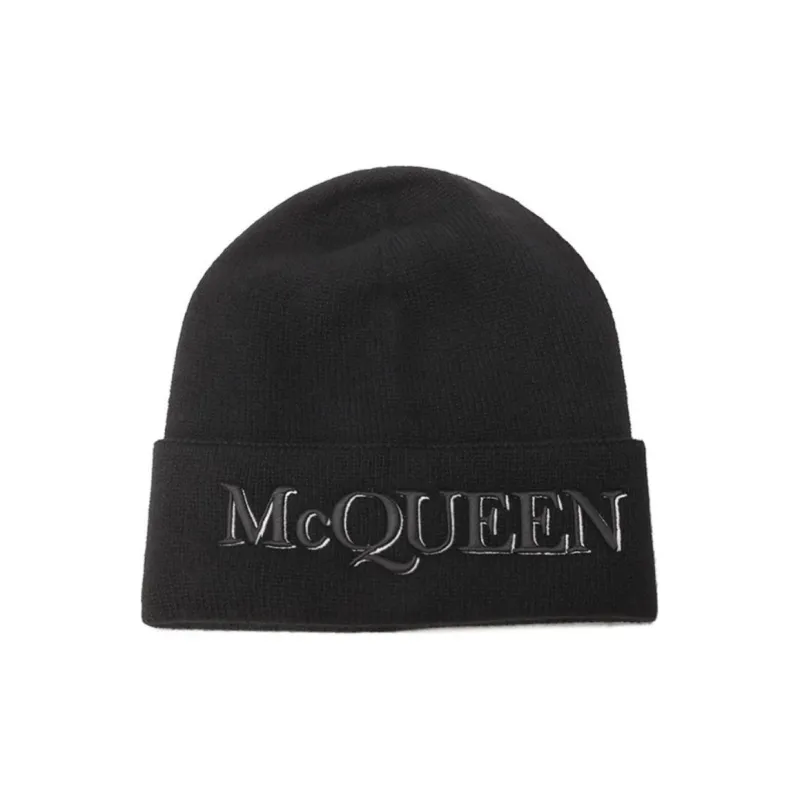 Alexander McQueen Logo Embroidered Turn Up Brim Beanie-3