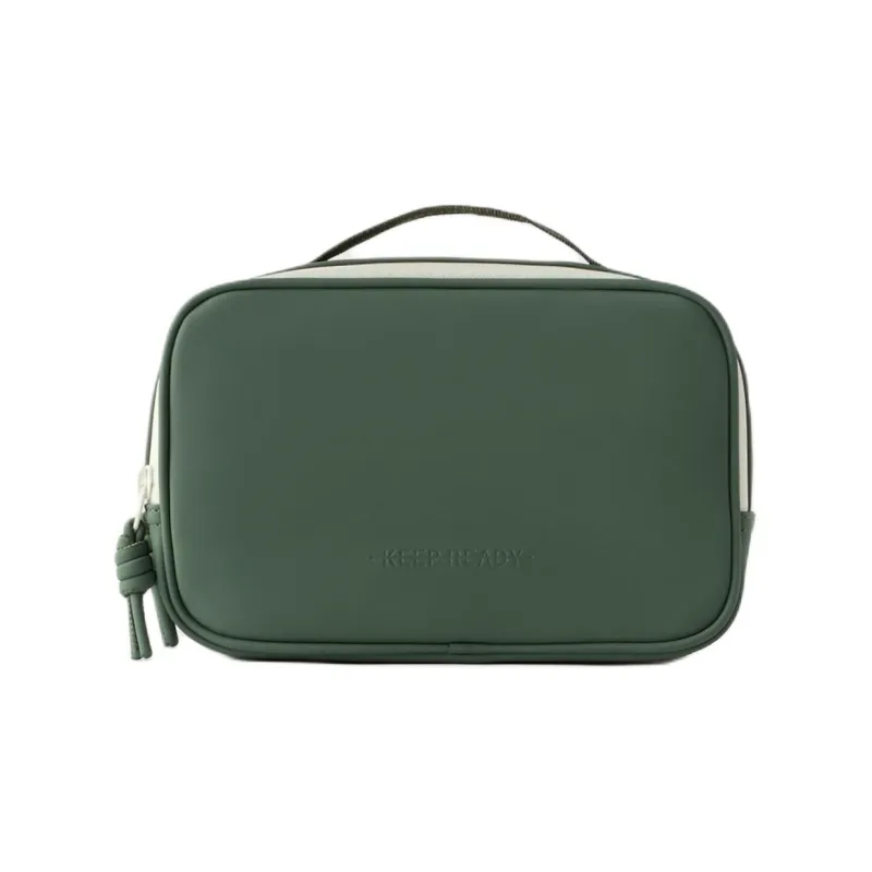ZARA Polyurethane Storage Bags Toiletry Bags Unisex Green-0