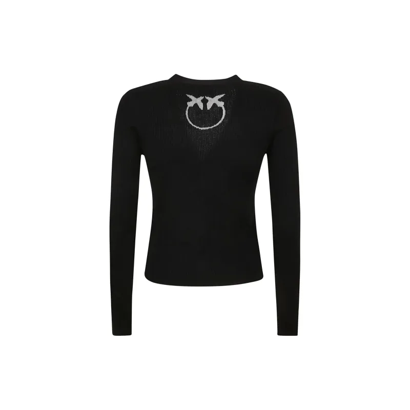 PINKO Ribbed Cropped Cardigan-1