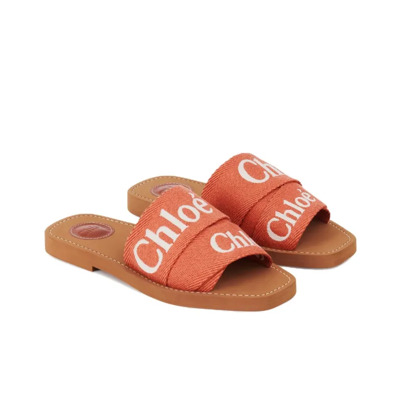 Chloé Woody Logo-embroidered Slides-2