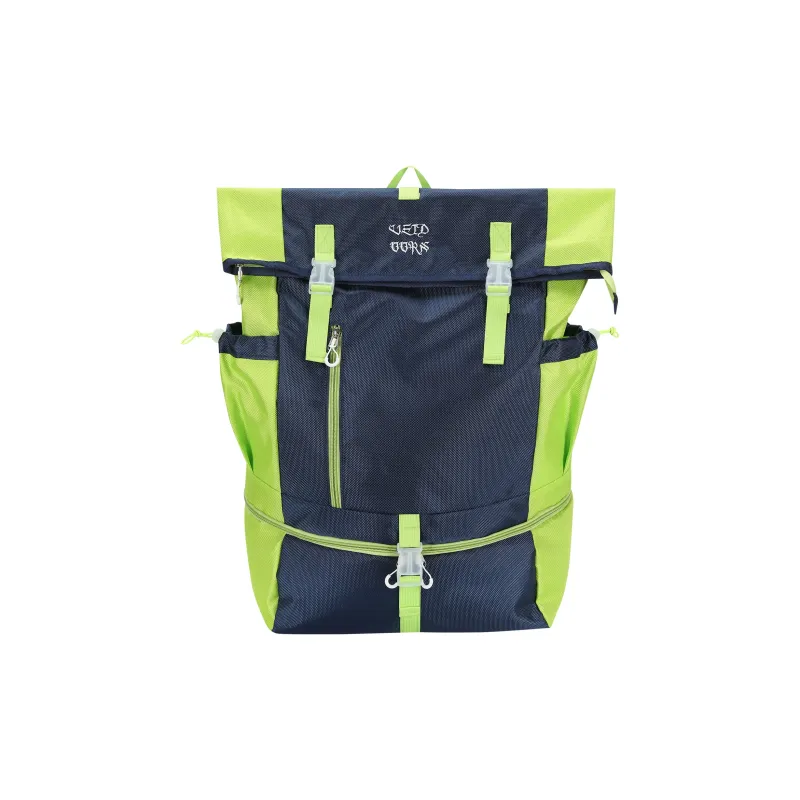 VEIDOORN Polyester Backpack Regular Unisex Graphite Black/Vanguard Green/Water Silver Gray-3