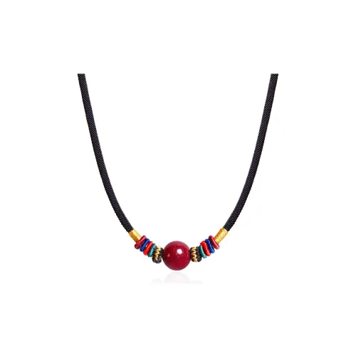 Far Mountain Joe Reconstructed Cinnabar Jade Necklaces Unisex