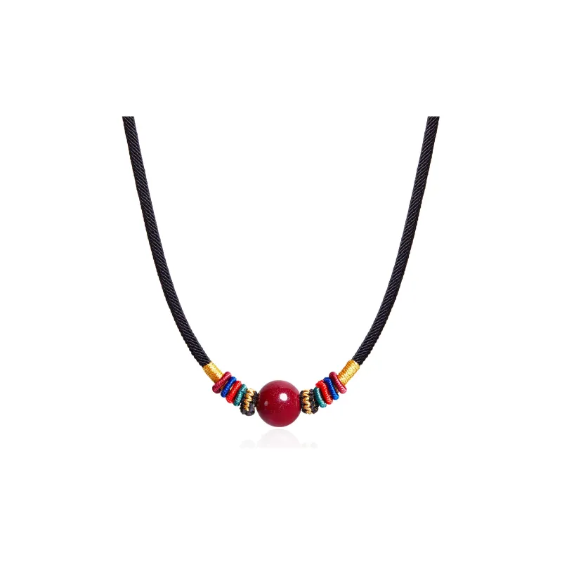 Far Mountain Joe Reconstructed Cinnabar Jade Necklaces Unisex-0