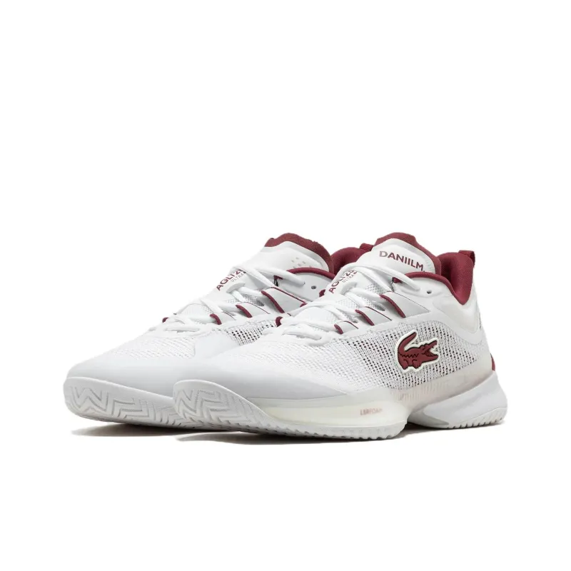 LACOSTE Low Top Casual Shoes Men's White Red-2