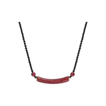 Seven Little Craftsmen Reconstructed Cinnabar Jade Necklaces Women's