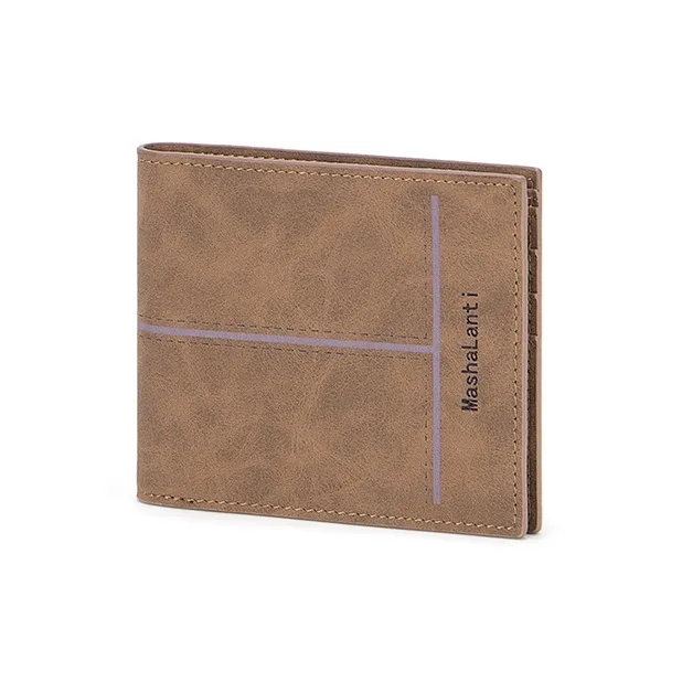 MashaLanti Microfiber Synthetic Leather Card Holder Wallet Regular Men's Coffee-2