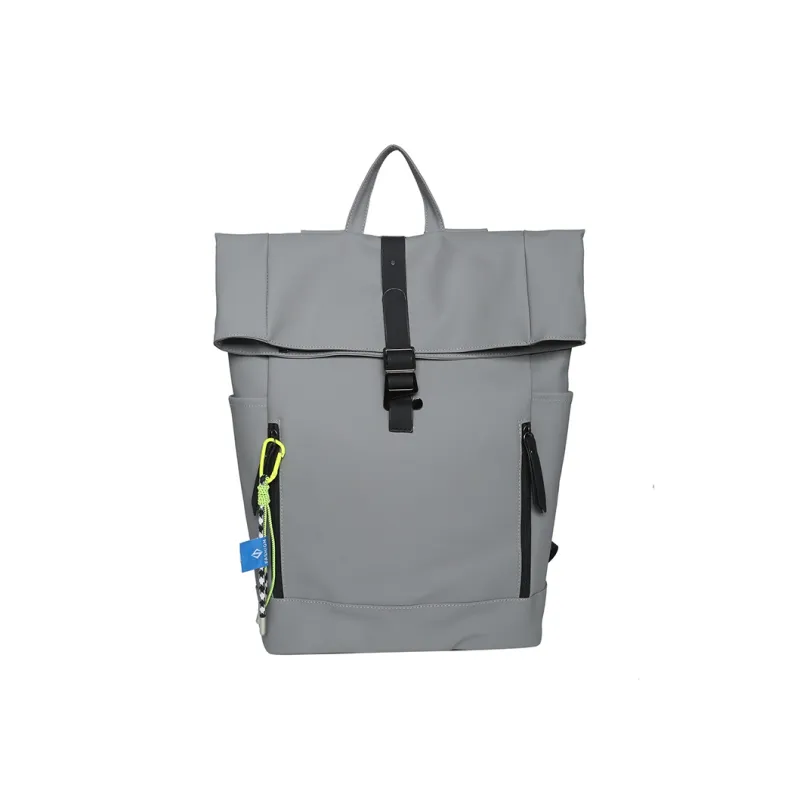 Deli Bear Nylon Carry Backpack Regular Unisex Gray/Black/Green-0