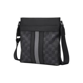 POLO PVC Crossbody Bag Medium Size Men's Black