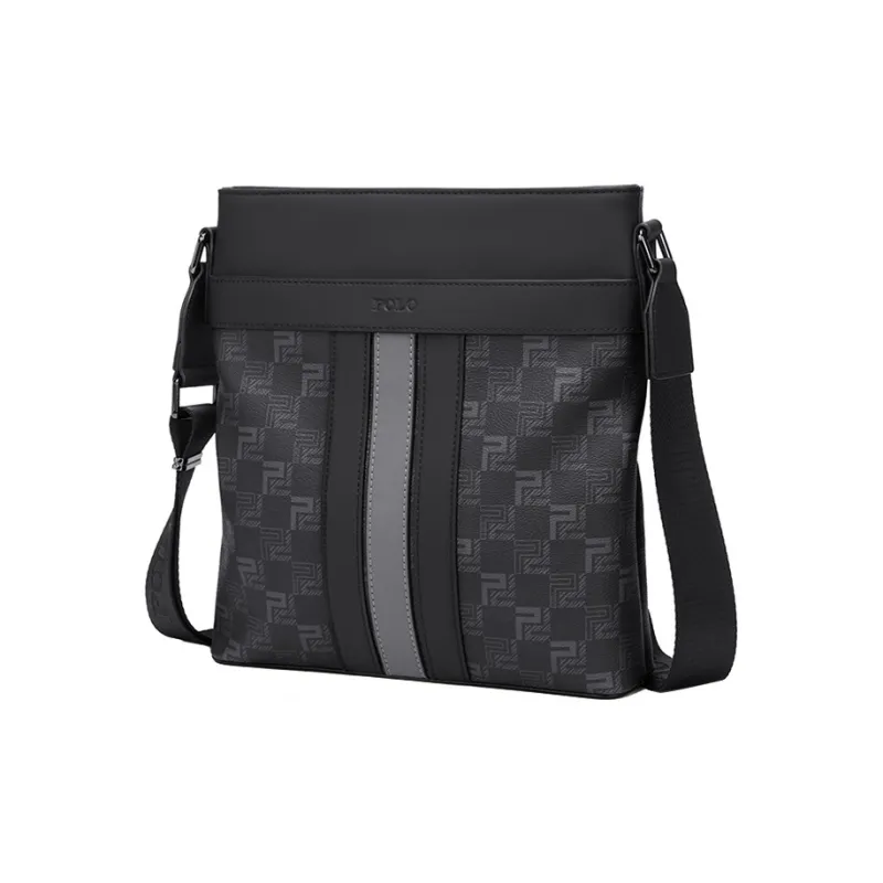 POLO PVC Crossbody Bag Medium Size Men's Black-0