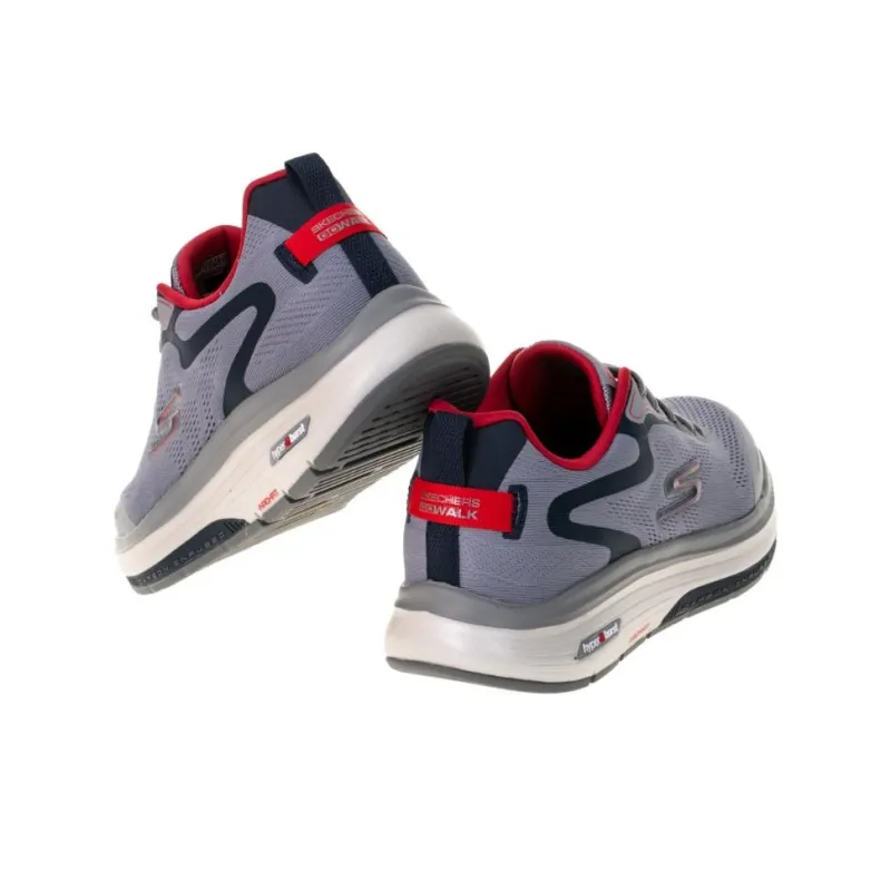 Skechers Go Walk Workout Walker Cushioning Wear Resistant Low Top Casual Running Shoes Men's Dark Gray-4