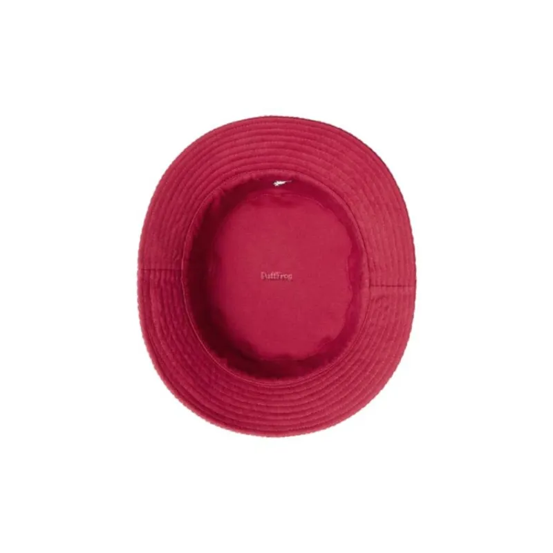 KANGOL Cotton Polyester Canvas Corduroy Bucket Hats Unisex Black/Red-6