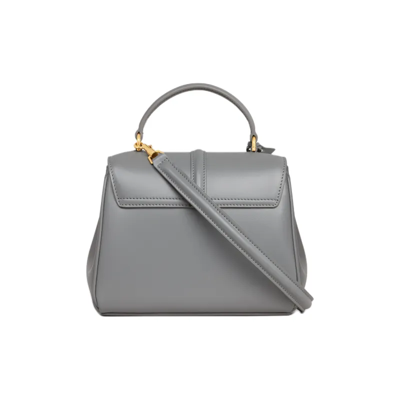 CELINE 16 Satin Calfskin Shoulder Bag Crossbody Bag Handbag Mini Women's Zinc Color-2