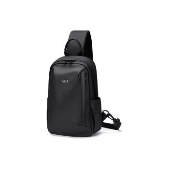 GOLF Oxford Laptop Bag, One Shoulder Crossbody, Fanny Pack, Sling Bag Large Size Men's Black/Gray & Black