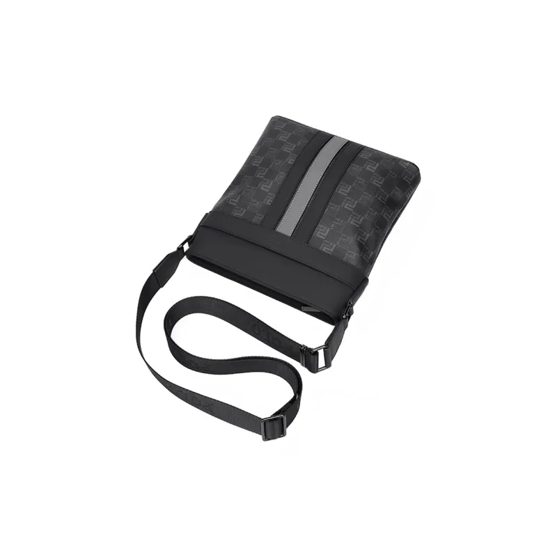 POLO PVC Crossbody Bag Medium Size Men's Black-4