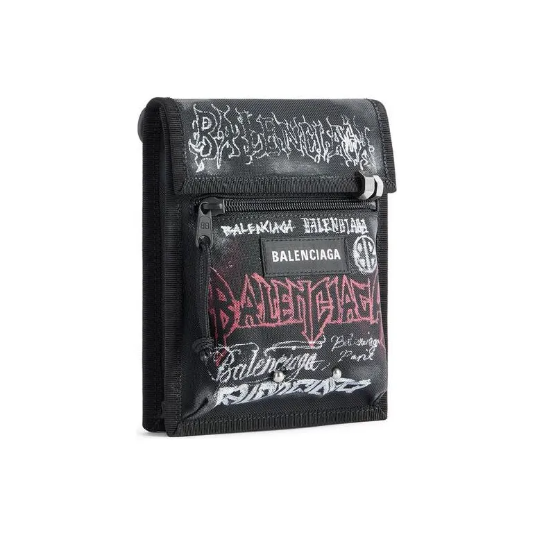 Balenciaga Explorer Fabric Clutch, Shoulder Bag, Crossbody Bag Small Size Men's Black-1