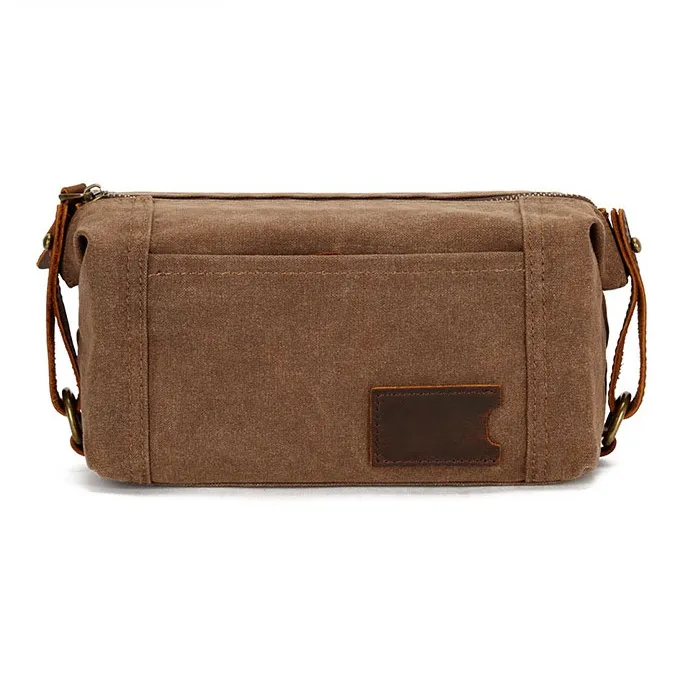 G-FAVOR Canvas Canvas Bag Clutch Handbag Toiletry Bag Small Size Unisex Khaki/Black/Coffee/Army Green/Coral Cyan-10
