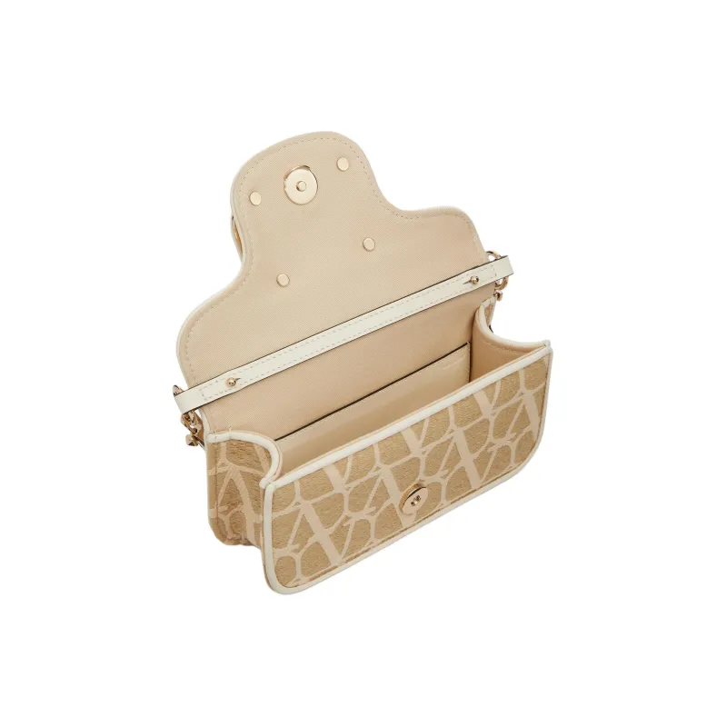 Valentino MINI LOCÒ Raffia Shoulder Bag Crossbody Bag Handbag Women's Natural Composite Ivory White-5