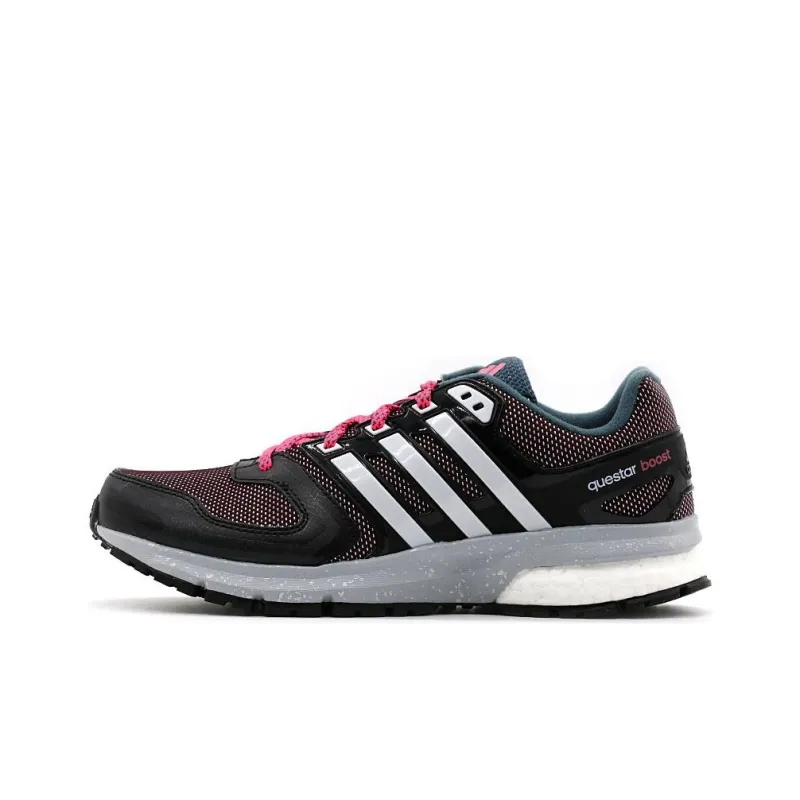 Adidas Cushioning Low Top Running Shoes Women's Black Pink-0