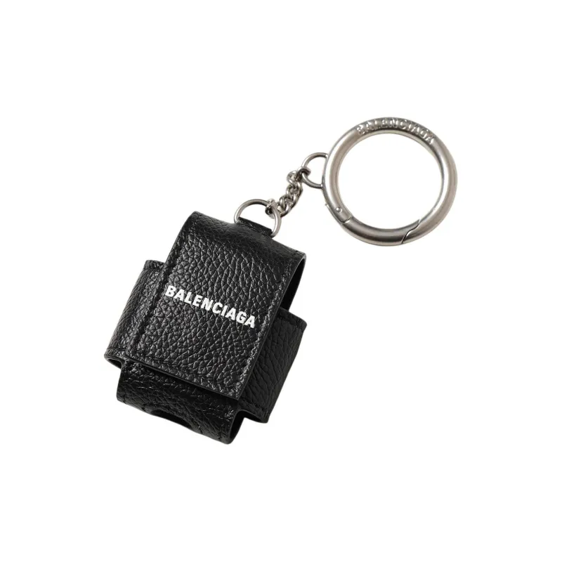 Balenciaga Cash Grained Calfskin Handheld Earphone Case Women's Black-2
