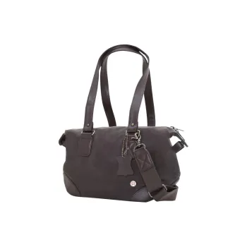 Manhattan Portage Wax-Treated Canvas Shoulder Bag Crossbody Bag Handbag Extra Mini Unisex Dark Brown