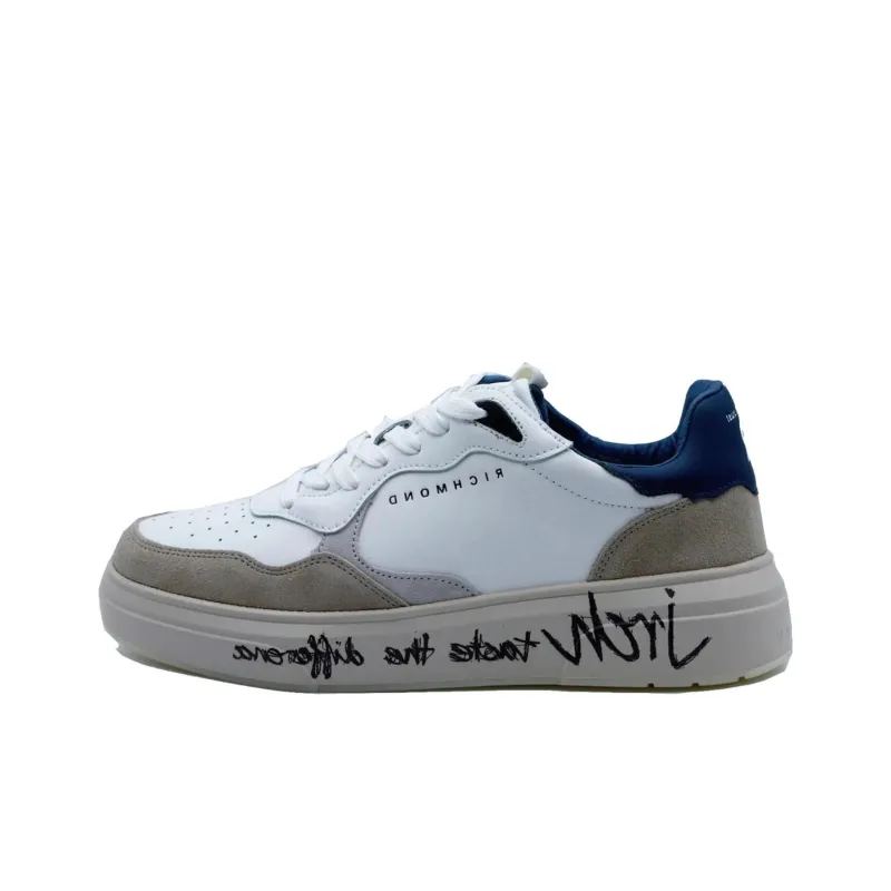 JOHN RICHMOND Low-Top Skateboard Shoes Women's White Blue Gray-0