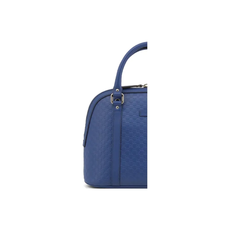 GUCCI Cow Leather Dome Bag, Shoulder Bag, Crossbody Bag, Handbag Medium Size Women's Blue-4