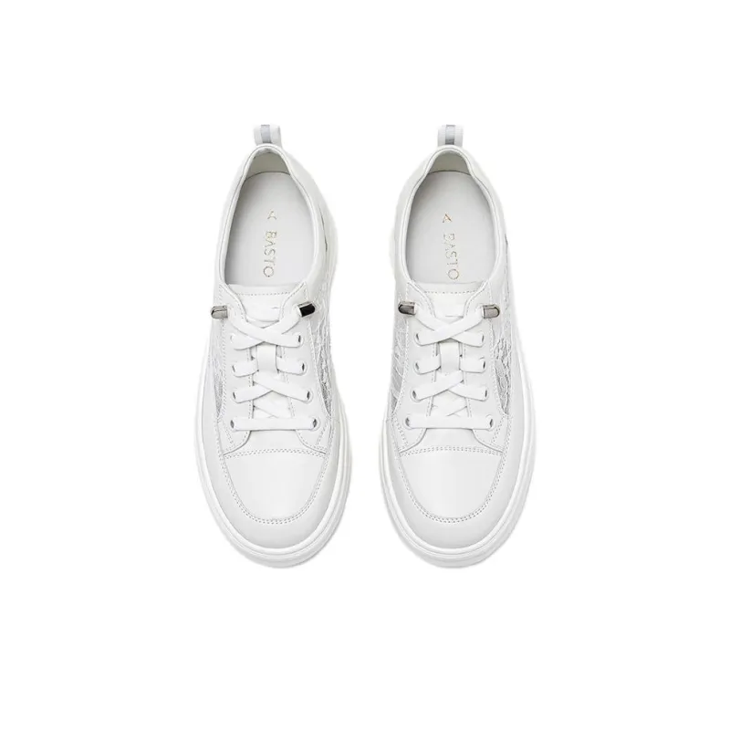 BASTO Skateboard Shoes Women's Low Top Solid Color-3