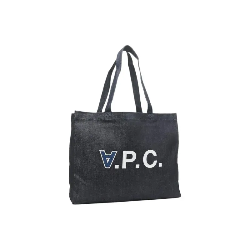 A.P.C Polyurethane Tote Bag Shopping Bag Handbag Unisex Blue-1