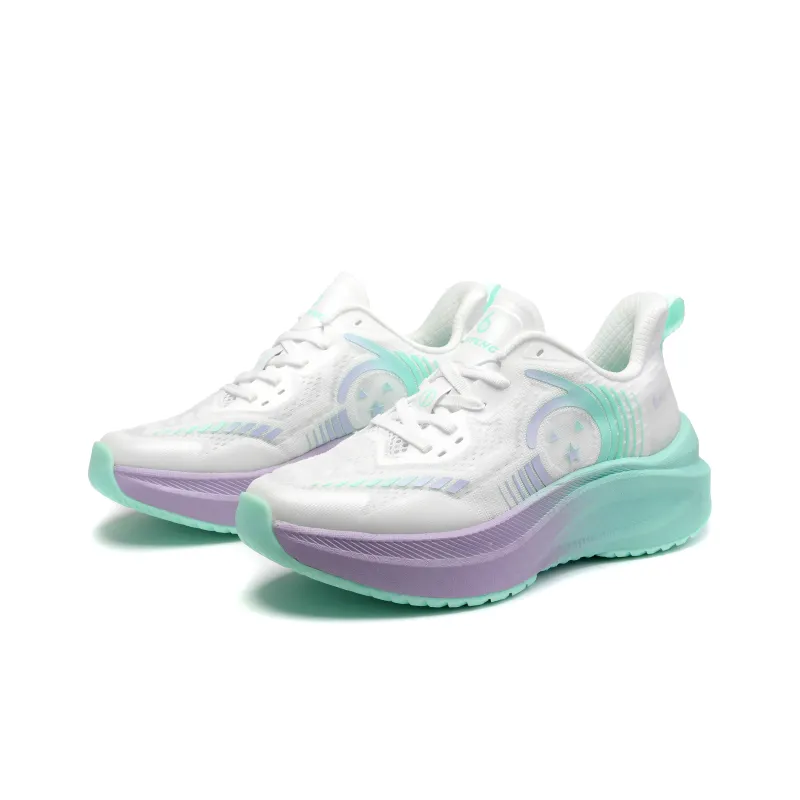 HUITENG Running Shoes Unisex Low Top Aurora Blue/Flame Red/Glacier White/Starry Black/Starry Pink-4