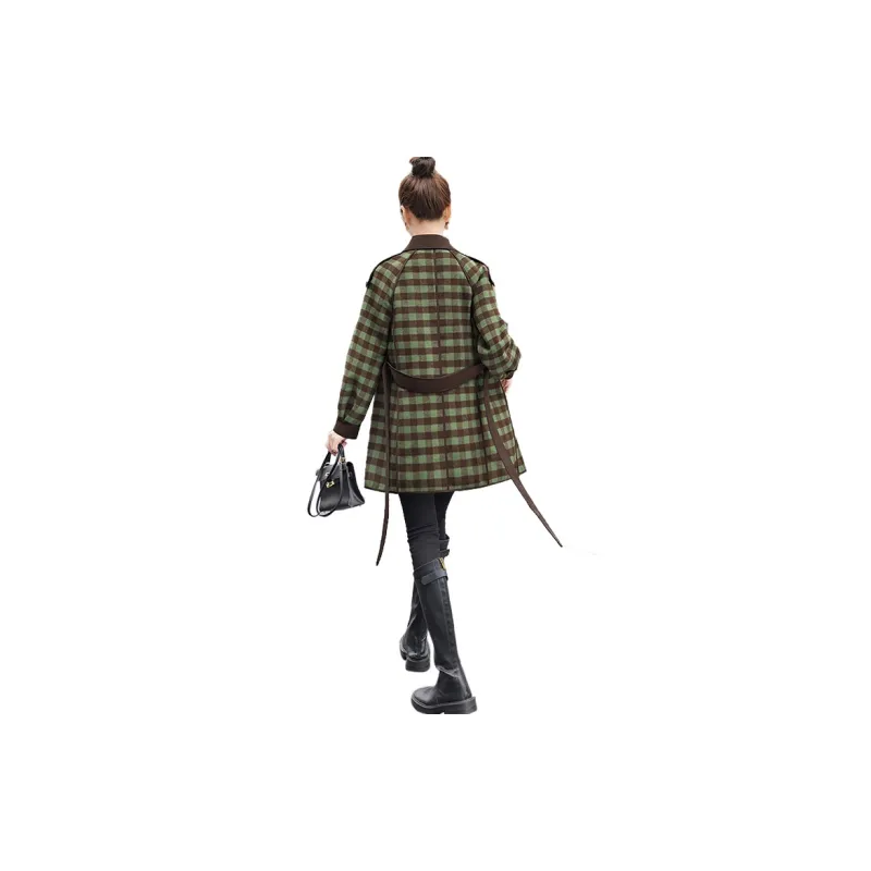 Cypress House Coats Women's Dark Coffee Green Plaid-0