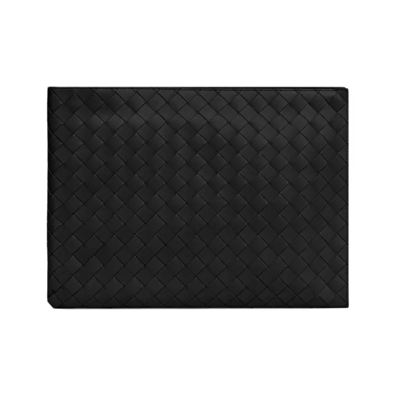 Bottega Veneta Cow Leather Clutch Men's Black-3