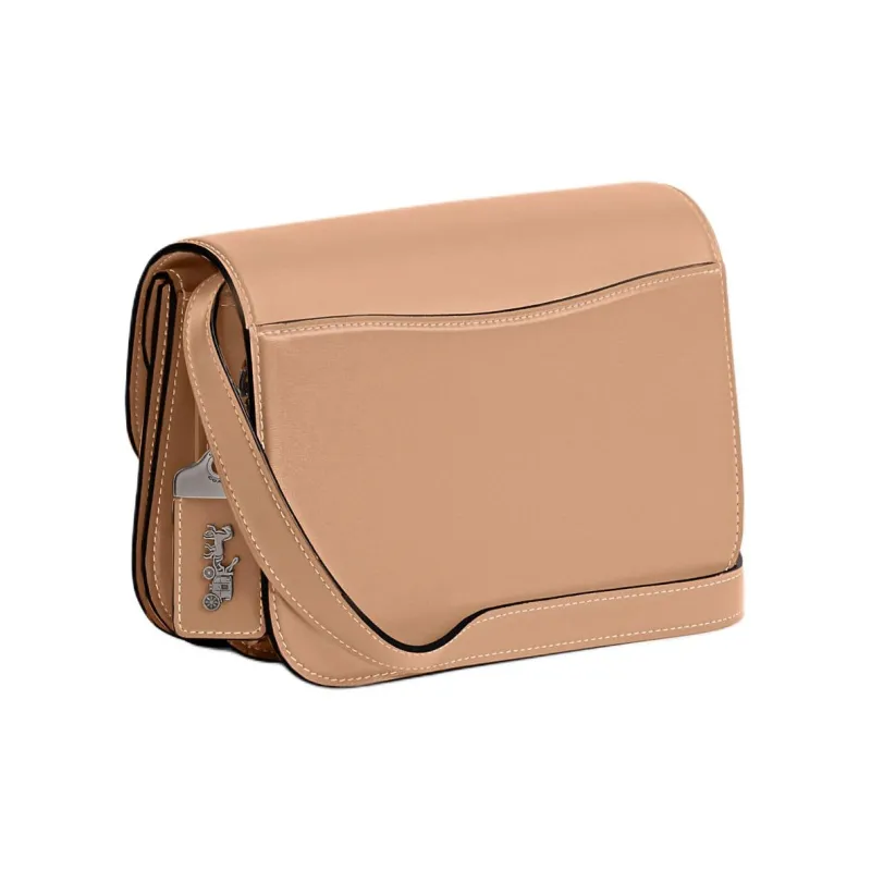 COACH IDOL Cow Leather Messenger Bag, One Shoulder Handbag Trumpets Women's Light Umber Yellow-1