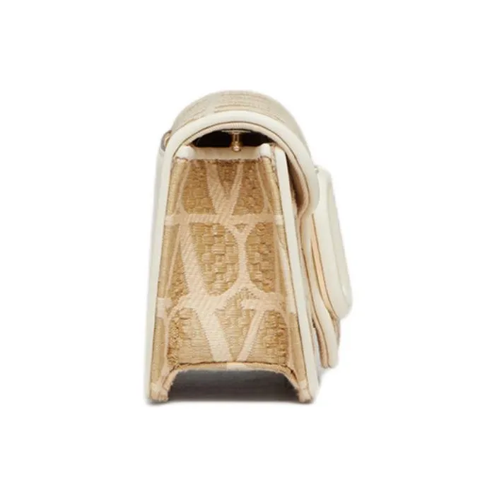 Valentino MINI LOCÒ Raffia Shoulder Bag Crossbody Bag Handbag Women's Natural Composite Ivory White-3