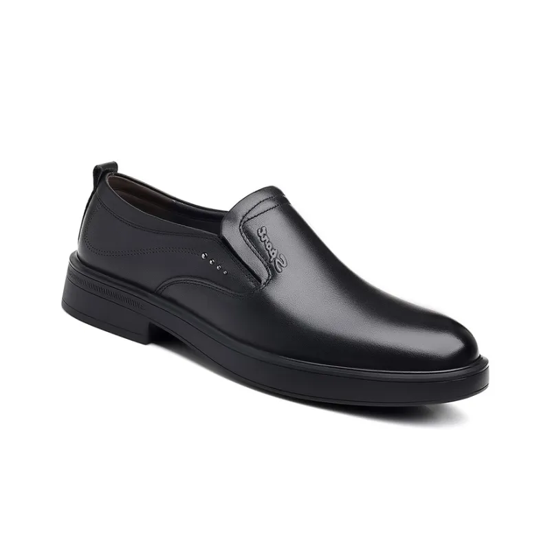 GZZ Dress Shoes Men Low Top Black-6