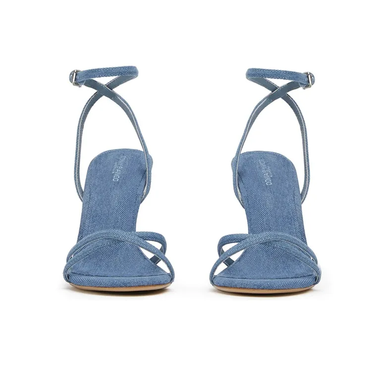 Tony Bianco One Strap Sandals 9.5cm Women's Denim Blue-1