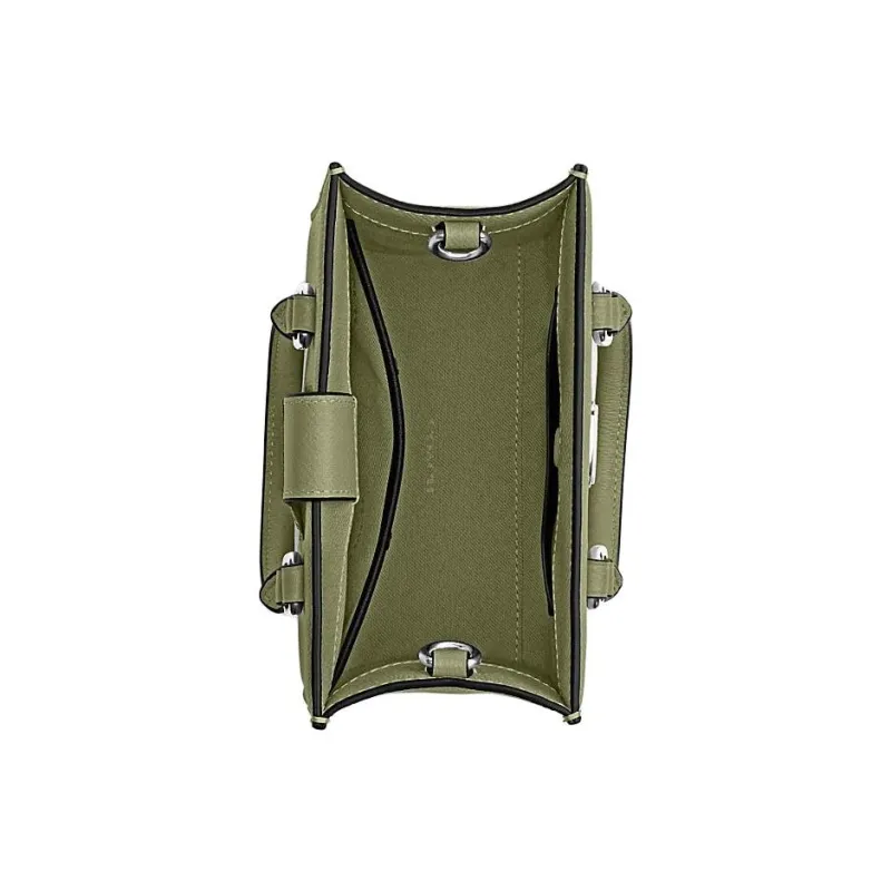 COACH Cow Leather Tote Bag, Shopping Bag, Shoulder Bag, Crossbody Bag, Handbag Trumpets Men's Moss Green-3