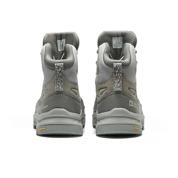 Jack Wolfskin Waterproof And Breathable High-Top Trekking Shoes Men's Gray Yellow-8