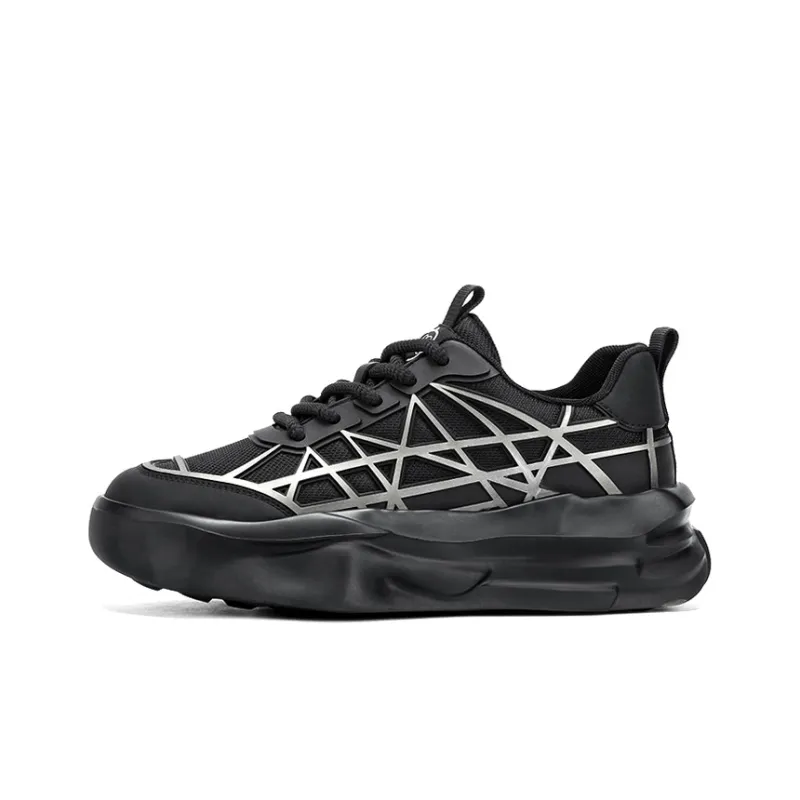 BOIGEMES Anti-Slip And Wear-Resistant Height Increasing Low-Top Casual Shoes Men's Black-0