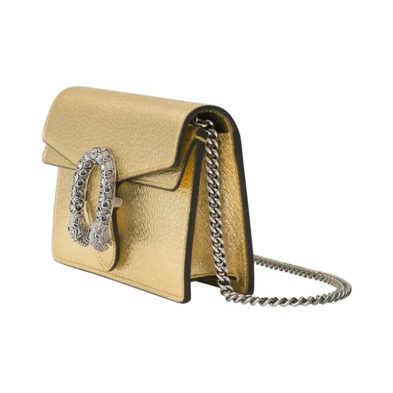 GUCCI Dionysus Leather Portable Crossbody Bag, Shoulder Bag Women's Gold-2