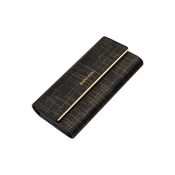 Banyanu Cow Leather Clutches Card Holder Wallet Women's Black/Red/Rose Gold/Light Gold